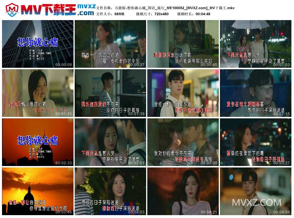 万能胶-想你就心痛_国语_流行_ME100052